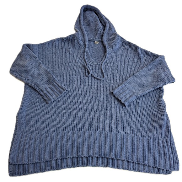 aerie Sweaters - Aerie Sweater Womens Small Blue Chenille Oversized Chunky Knit Hoodie Pullover